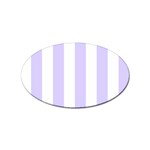 Vertical Stripes - White and Pale Lavender Violet Sticker Oval (100 pack)