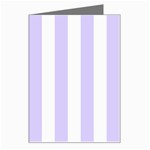 Vertical Stripes - White and Pale Lavender Violet Greeting Card