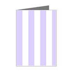 Vertical Stripes - White and Pale Lavender Violet Mini Greeting Card