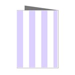 Vertical Stripes - White and Pale Lavender Violet Mini Greeting Cards (Pkg of 8)