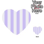 Vertical Stripes - White and Pale Lavender Violet Multi-purpose Cards (Heart)