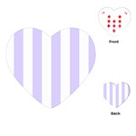 Vertical Stripes - White and Pale Lavender Violet Playing Cards (Heart)