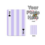 Vertical Stripes - White and Pale Lavender Violet Playing Cards 54 (Mini)