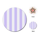 Vertical Stripes - White and Pale Lavender Violet Playing Cards (Round)