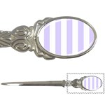Vertical Stripes - White and Pale Lavender Violet Letter Opener