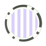 Vertical Stripes - White and Pale Lavender Violet Poker Chip Card Guard