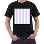 Vertical Stripes - White and Pale Lavender Violet Men s T-Shirt (Black)