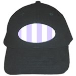 Vertical Stripes - White and Pale Lavender Violet Black Cap