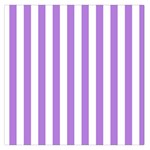 Vertical Stripes - White and Lavender Violet Large Satin Scarf (Square)