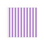 Vertical Stripes - White and Lavender Violet Satin Bandana Scarf