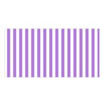 Vertical Stripes - White and Lavender Violet Satin Shawl