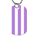 Vertical Stripes - White and Lavender Violet Dog Tag (Two Sides)