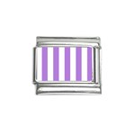 Vertical Stripes - White and Lavender Violet Italian Charm (9mm)