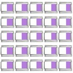 Vertical Stripes - White and Lavender Violet 9mm Italian Charm (25 pack)