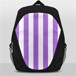 Vertical Stripes - White and Lavender Violet Backpack Bag