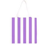 Vertical Stripes - White and Lavender Violet Grocery Light Tote Bag
