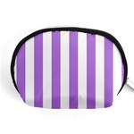 Vertical Stripes - White and Lavender Violet Accessory Pouch (Medium)