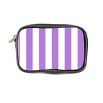 Vertical Stripes - White and Lavender Violet Coin Purse