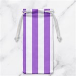 Vertical Stripes - White and Lavender Violet Jewelry Bag
