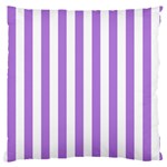 Vertical Stripes - White and Lavender Violet Large Cushion Case (Two Sides)