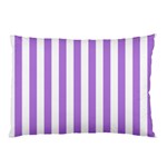Vertical Stripes - White and Lavender Violet Pillow Case (Two Sides)