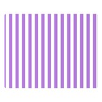 Vertical Stripes - White and Lavender Violet Double Sided Flano Blanket (Large)