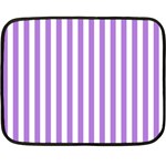 Vertical Stripes - White and Lavender Violet Double Sided Fleece Blanket (Mini)