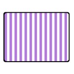 Vertical Stripes - White and Lavender Violet Fleece Blanket (Small) (One Side)