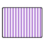Vertical Stripes - White and Lavender Violet Double Sided Fleece Blanket (Small) (Two Sides)