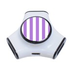 Vertical Stripes - White and Lavender Violet Portable USB Hub (One Side)