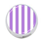 Vertical Stripes - White and Lavender Violet 4-Port USB Hub (Two Sides)