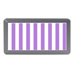 Vertical Stripes - White and Lavender Violet Memory Card Reader (Mini)