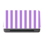Vertical Stripes - White and Lavender Violet Memory Card Reader with CF