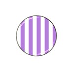 Vertical Stripes - White and Lavender Violet Hat Clip Ball Marker (4 pack)