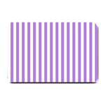 Vertical Stripes - White and Lavender Violet Small Doormat