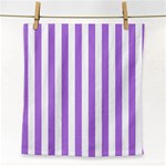 Vertical Stripes - White and Lavender Violet Face Towel