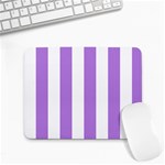 Vertical Stripes - White and Lavender Violet Small Mousepad