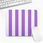 Vertical Stripes - White and Lavender Violet Large Mousepad