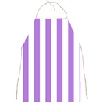 Vertical Stripes - White and Lavender Violet Full Print Apron