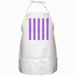 Vertical Stripes - White and Lavender Violet BBQ Apron
