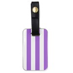 Vertical Stripes - White and Lavender Violet Luggage Tag (One Side)
