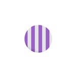 Vertical Stripes - White and Lavender Violet 1  Mini Magnet