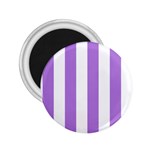 Vertical Stripes - White and Lavender Violet 2.25  Magnet