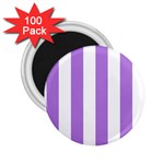 Vertical Stripes - White and Lavender Violet 2.25  Magnet (100 pack)