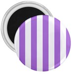 Vertical Stripes - White and Lavender Violet 3  Magnet