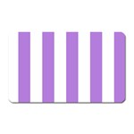 Vertical Stripes - White and Lavender Violet Magnet (Rectangular)