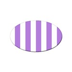 Vertical Stripes - White and Lavender Violet Sticker (Oval)