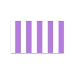 Vertical Stripes - White and Lavender Violet Sticker Rectangular (10 pack)