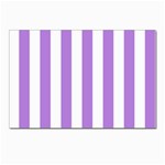 Vertical Stripes - White and Lavender Violet Postcard 4  x 6 