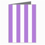 Vertical Stripes - White and Lavender Violet Greeting Card